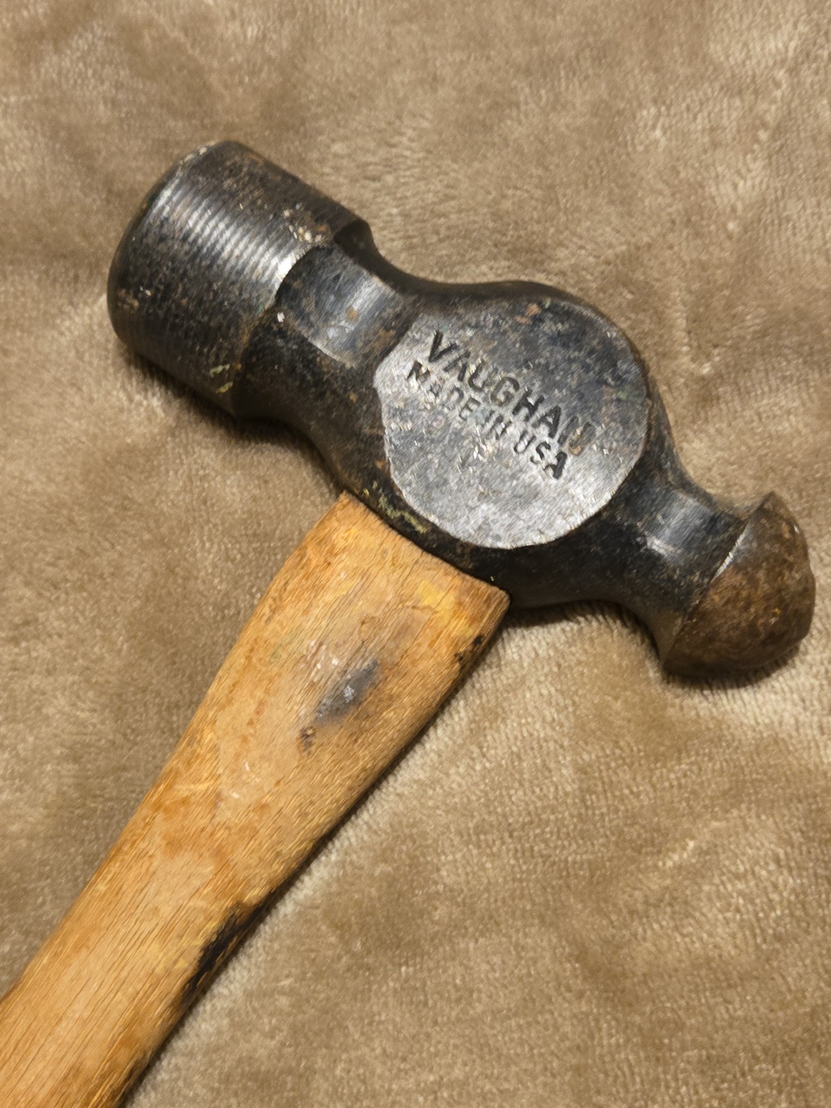 Vaughan Ball Peen Hammer 16 inch 24 Oz Wooden Handle Vintage Tool