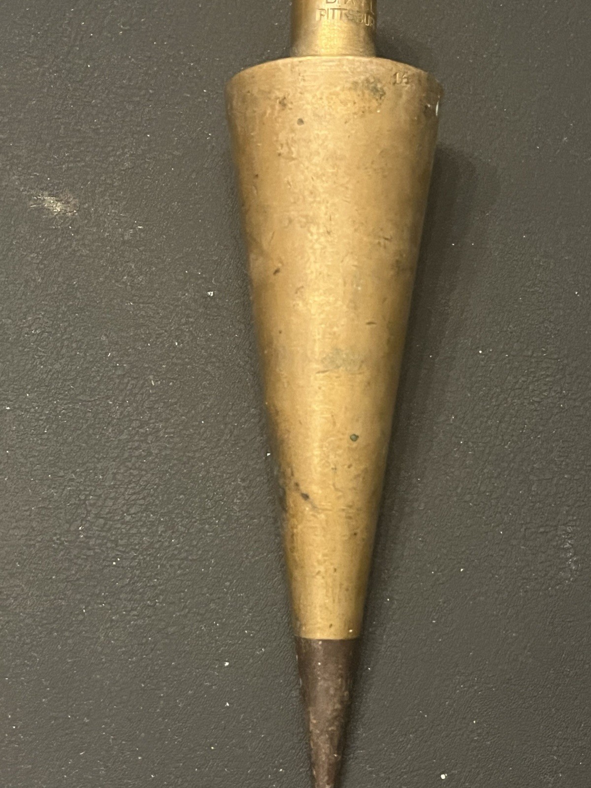 Antique B.K. Elliott Brass Plumb Bob 15.8oz Surveyor Tool Pittsburgh Cleveland