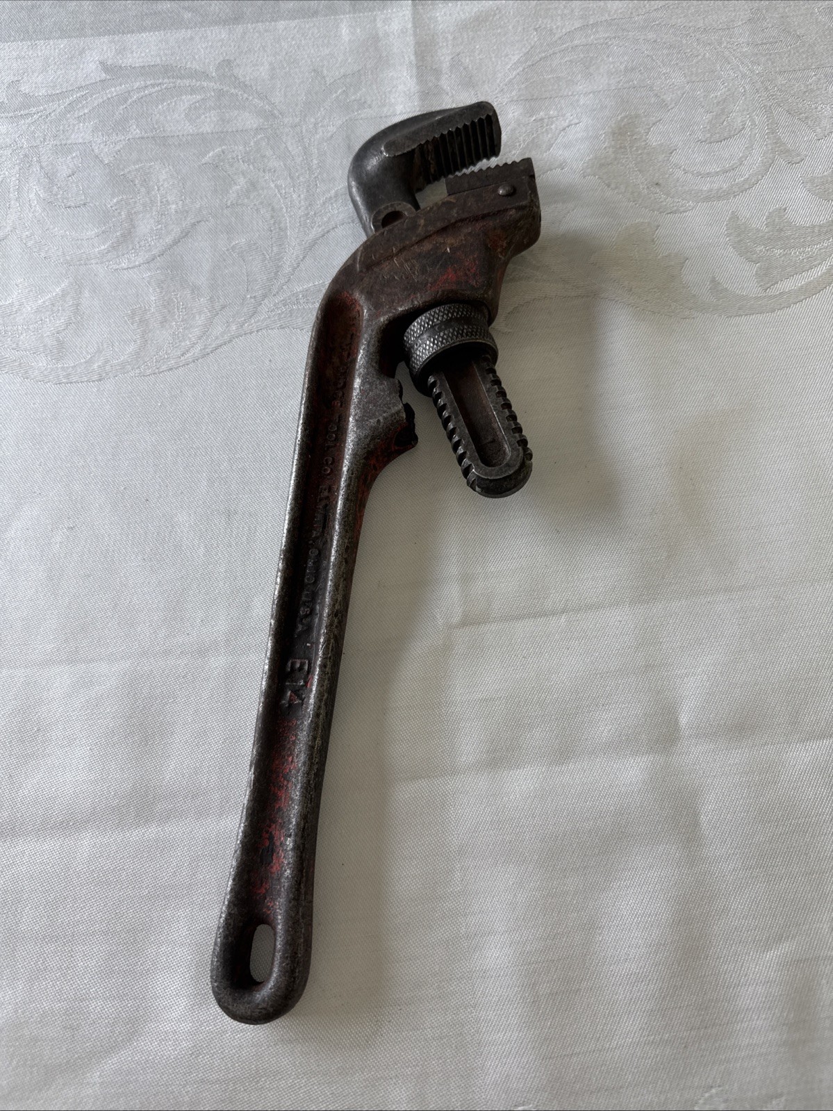 Vintage Ridgid 14″ Offset Pipe Wrench E14 Ridge Tool Company USA free ship USA