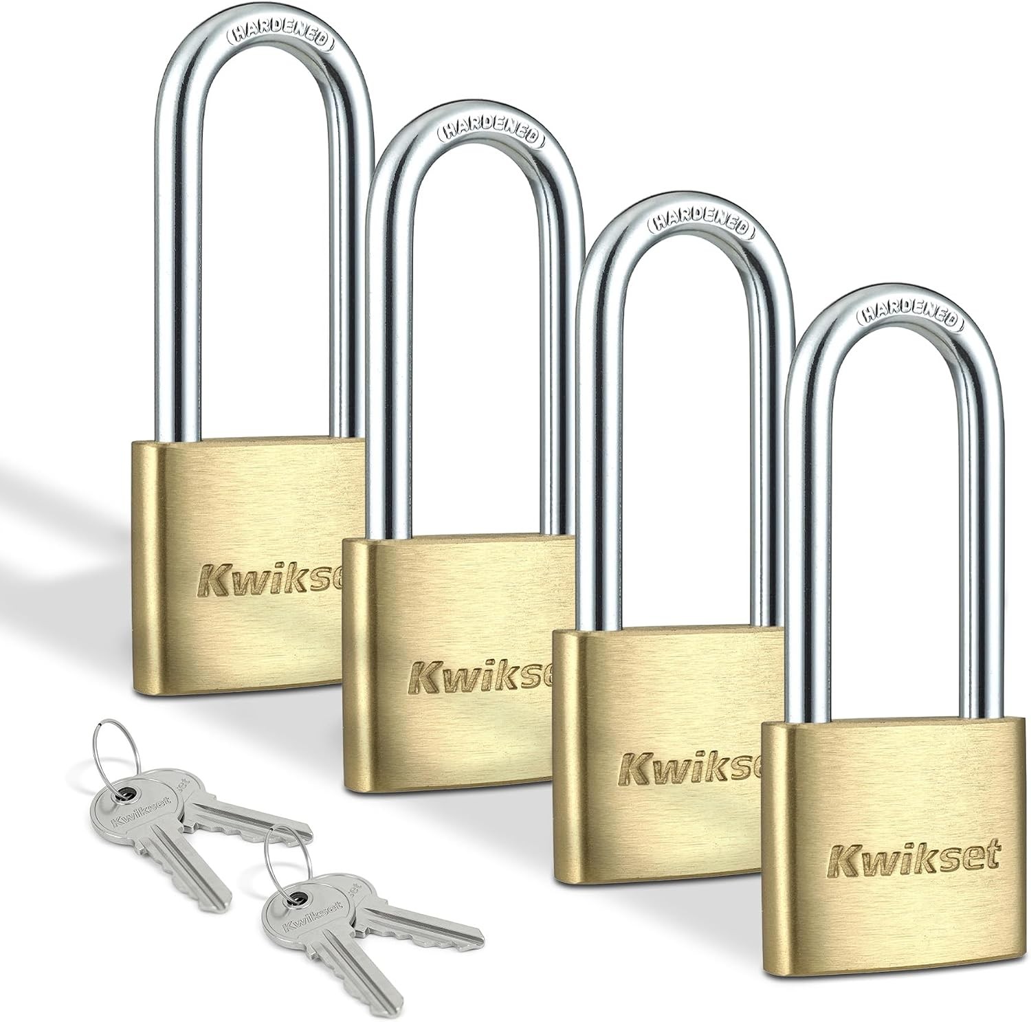 Brass Padlock W/ Hardened Steel Shackle Indoor Outdoor Cabinet & Storage Lock