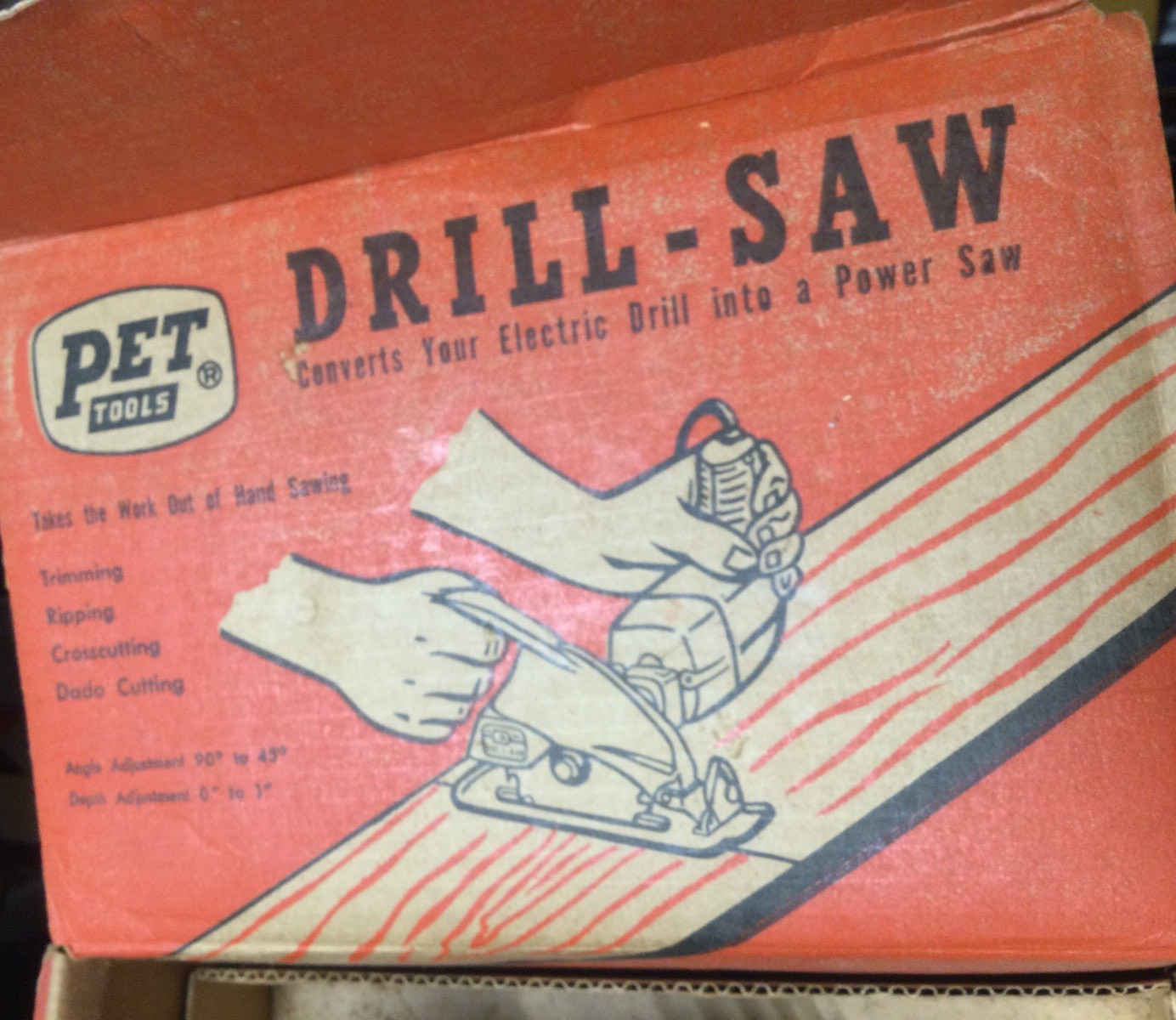 Pet Tools Drill-Saw Vintage Early 1950’s Turn Your Drill Into a Saw – Working!