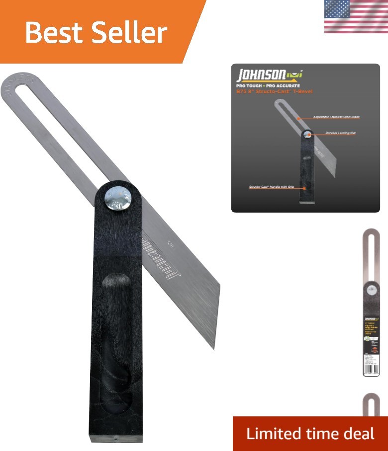 Precision 9-Inch Sliding T-Bevel with Rust Resistant Blade & Comfortable Grip