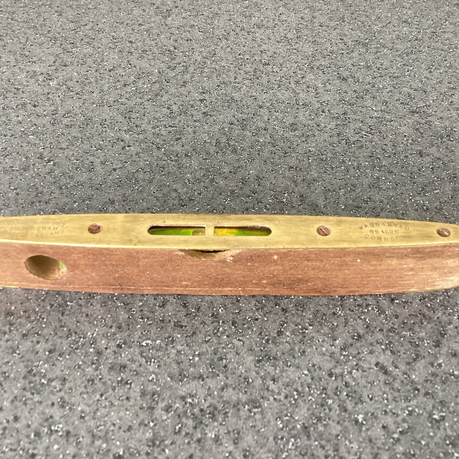 Vintage J.Rabone & Sons 9” Boat Level Brass & Wood Birmingham England
