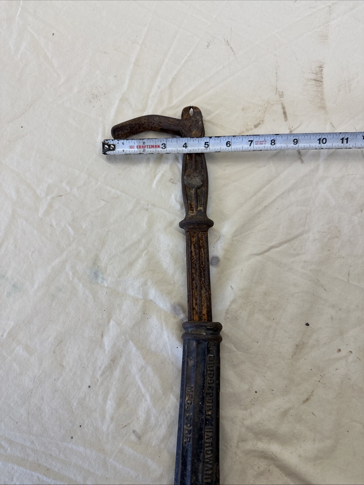 Antique Cast Iron Slide Hammer Nail Puller No. 53 ~ Bridgeport HDWE MFG