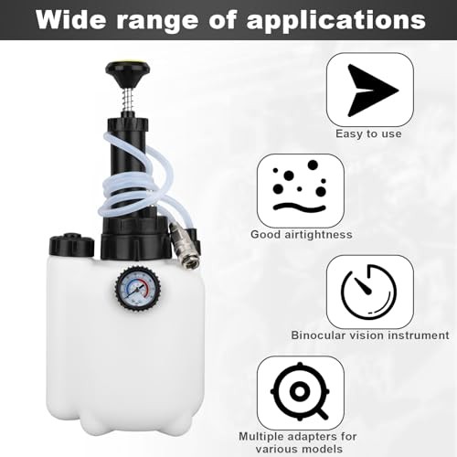 11pcs 3L Brake Bleeder Kit with Vacuum Pump, 1L Waste Bottle & 4 Master
