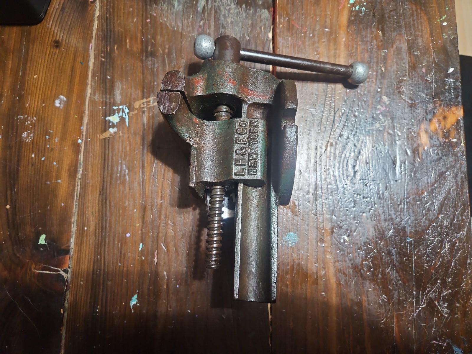 Vintage L.H. & Co. New York No. 29 Bench Vise 3″ Jaws – Smooth Action