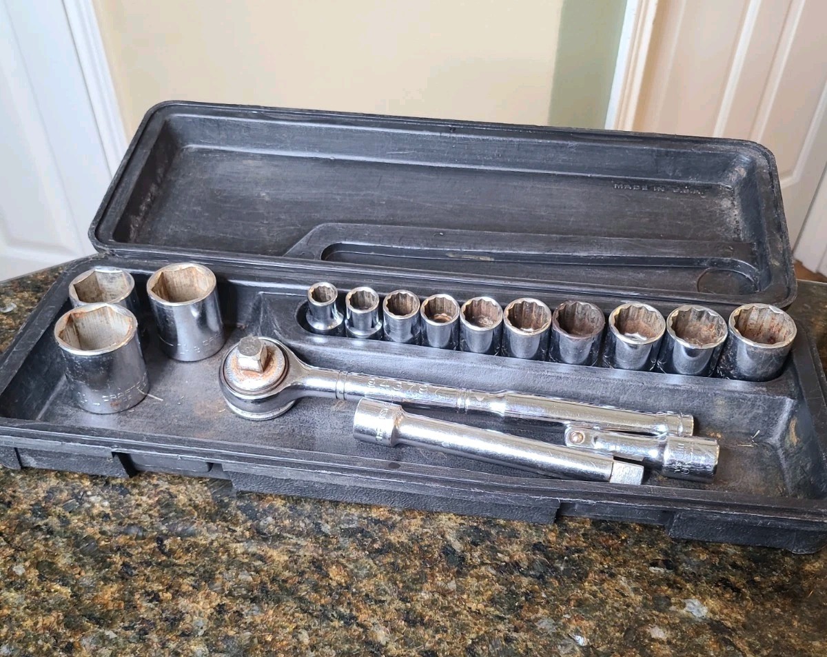 VINTAGE CRAFTSMAN 1/2″ DRIVE 17pc SAE SOCKET SET 12 Point And 6 Point USA