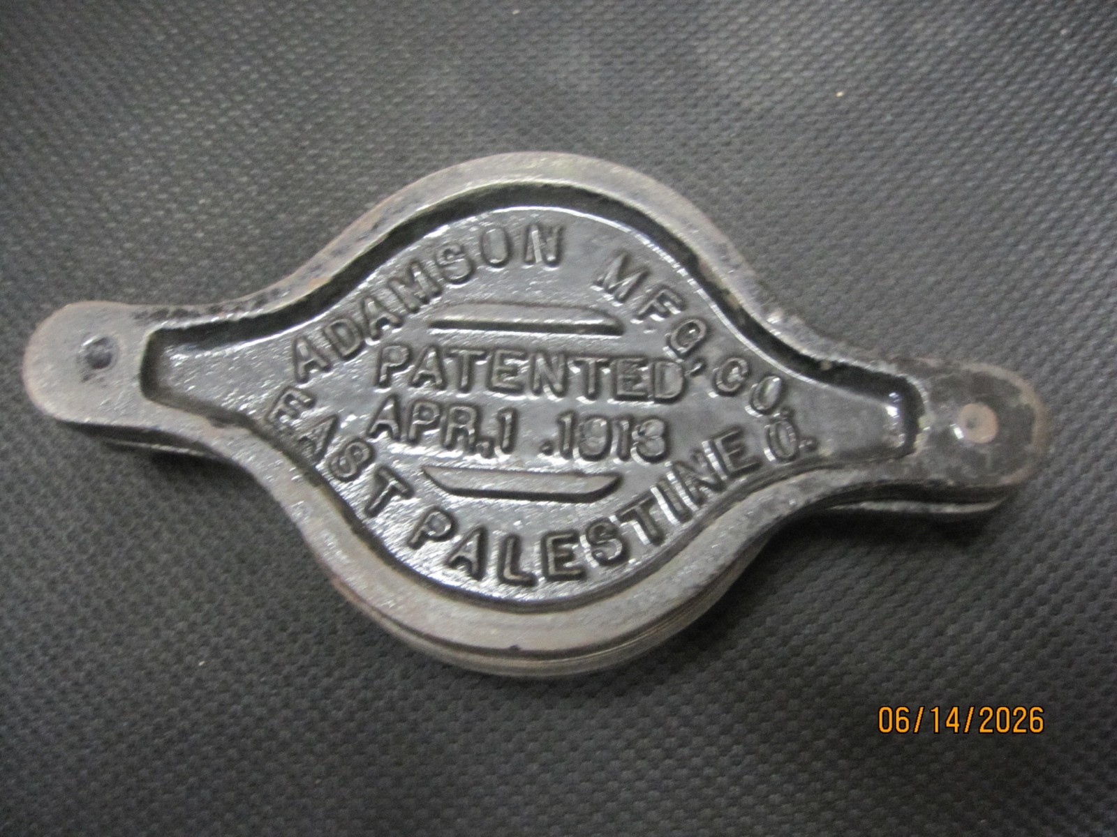 Antique Tire Patch Vulcanizer Tool 1913 Adamson Mfg Co.