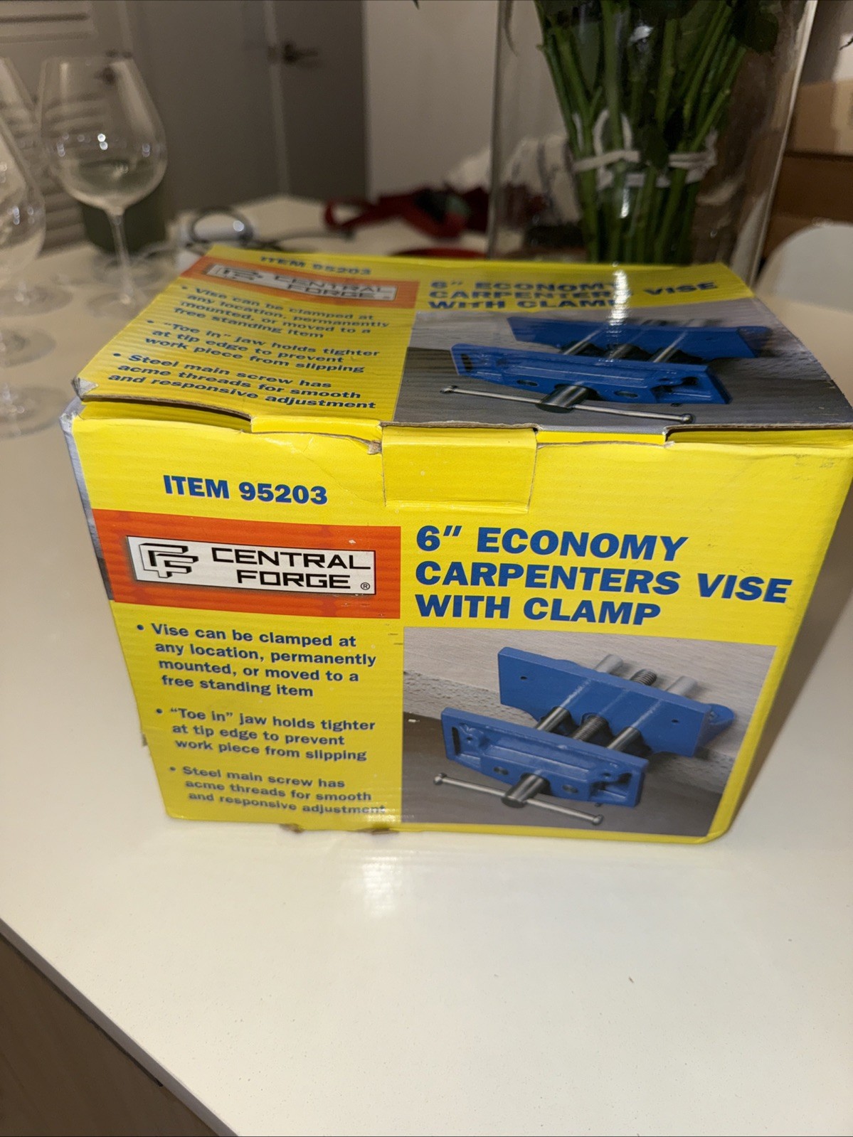 Central Forge 6″ Economy Carpenters Vise w/ Clamp #95203 Wood Shop Woodworking