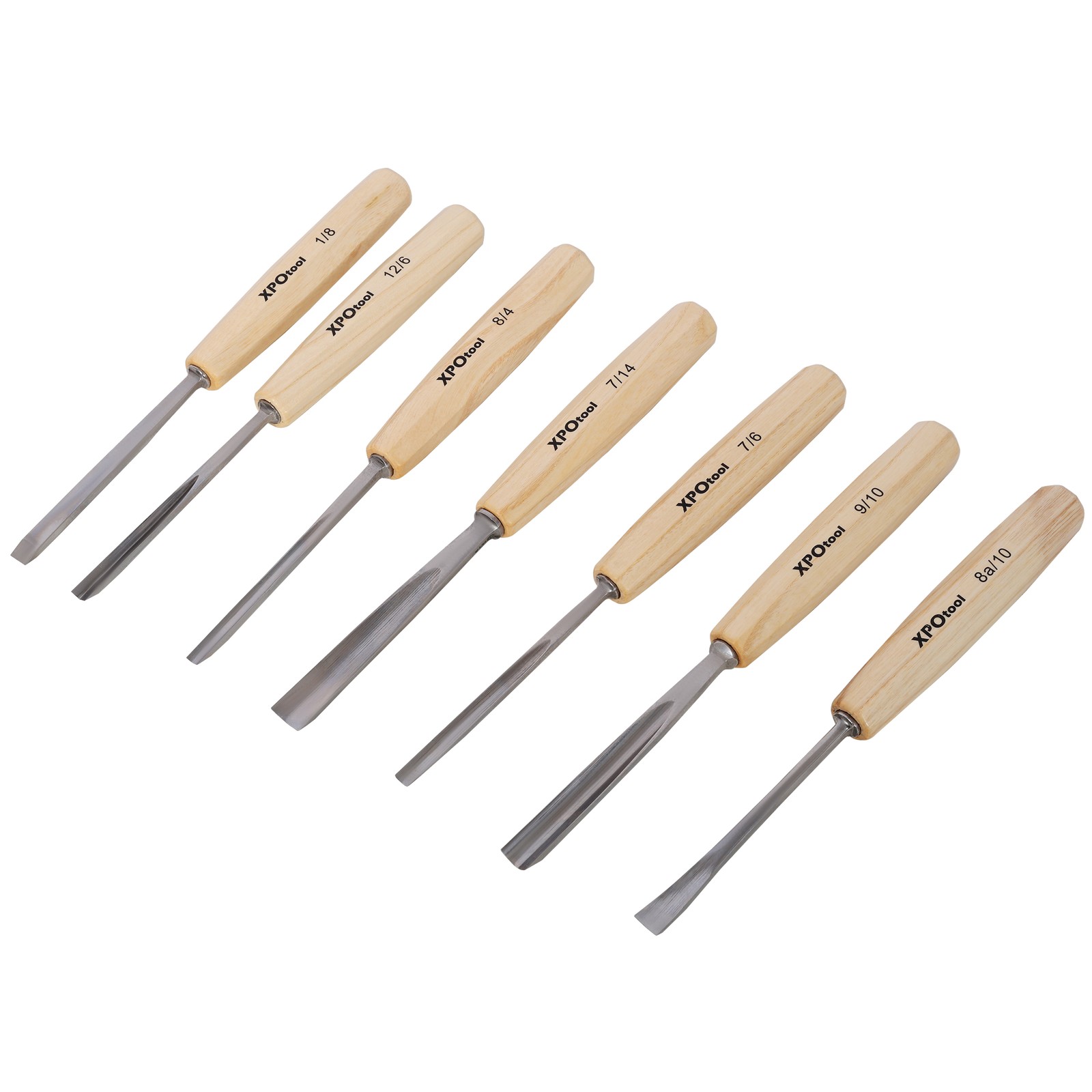 12-Piece Wood Carving Chisel Set, 60CRV Steel Blades, Willow Wood Handles