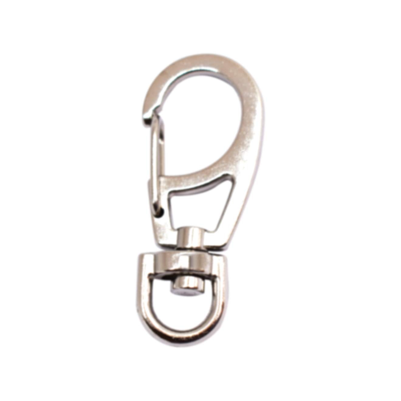 Bytiyar 10 PCS 1.65 inch Small Metal 10 pcs, 8mm(Rotating D-ring)_Silver