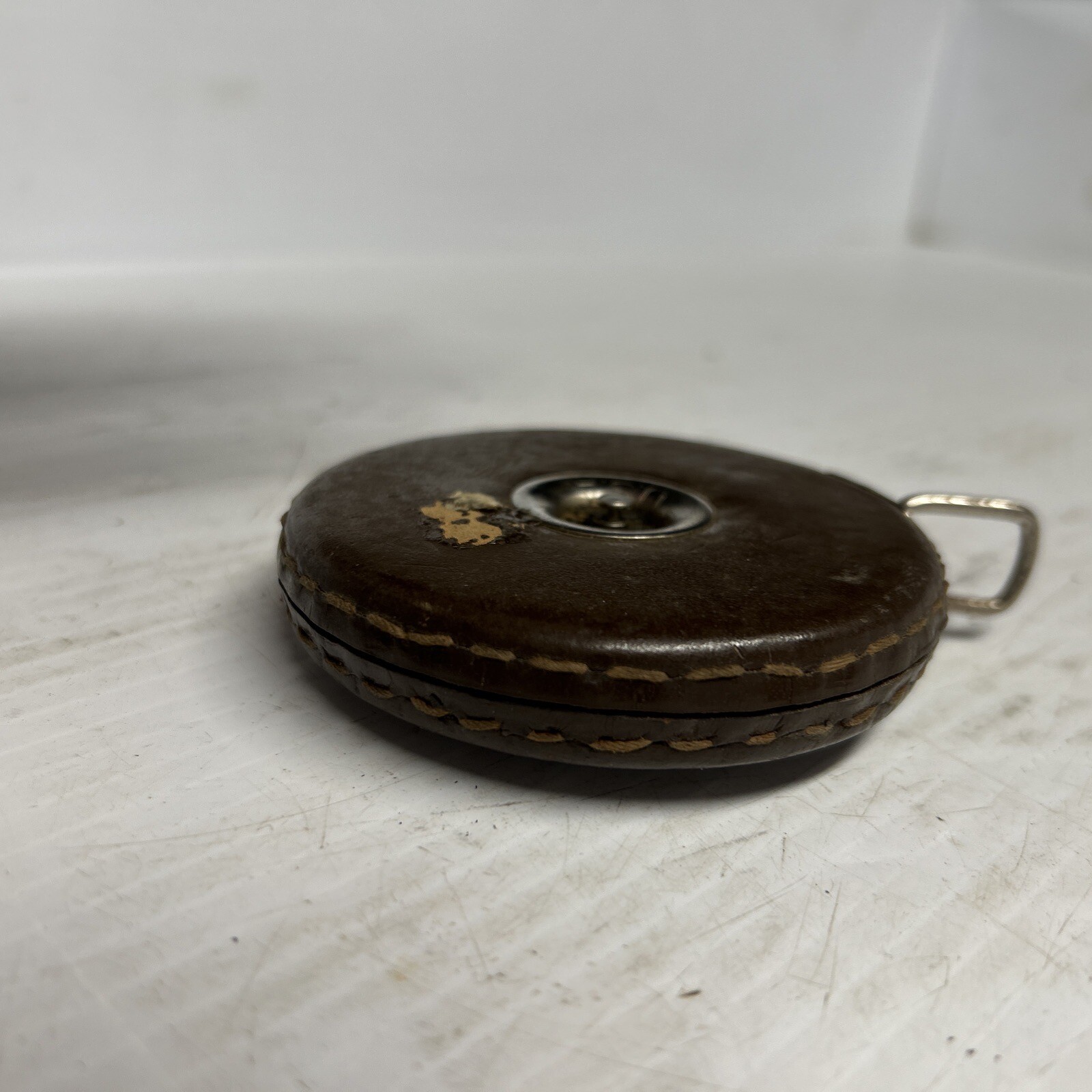 Vintage Justus Roe Sons Leather Wrapped Standard 50 FT Steel Tape Measure NY USA