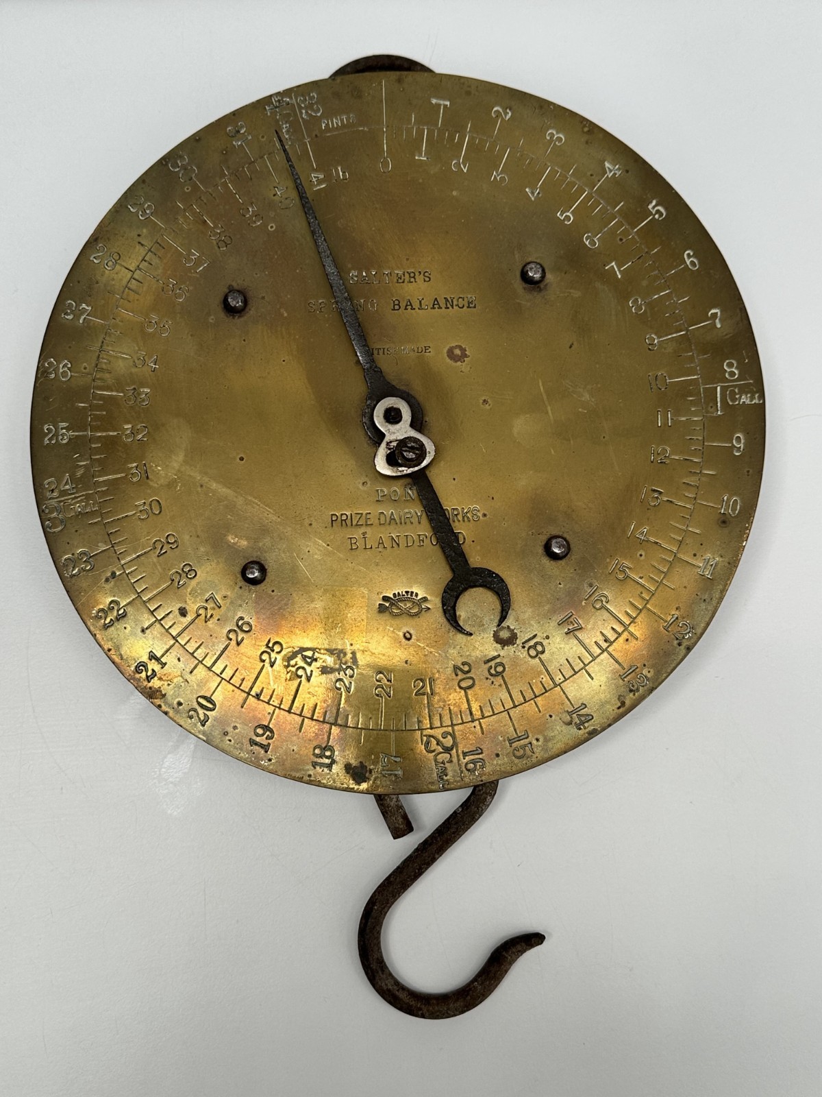 10″ Salter Bronze Dairy Market Scale Pond’s Prize Dairy Works Blandford Dorset