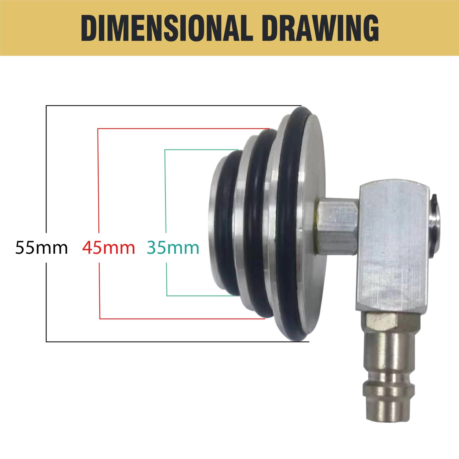 1PCS Master Cylinder Bleeder Adapter, 35mm,45mm, and 55mm Diameters (Measured…