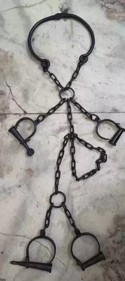 2 Key Shackles Antique Handcrafted Rare For Neck Leg & Hand Iron Shackles