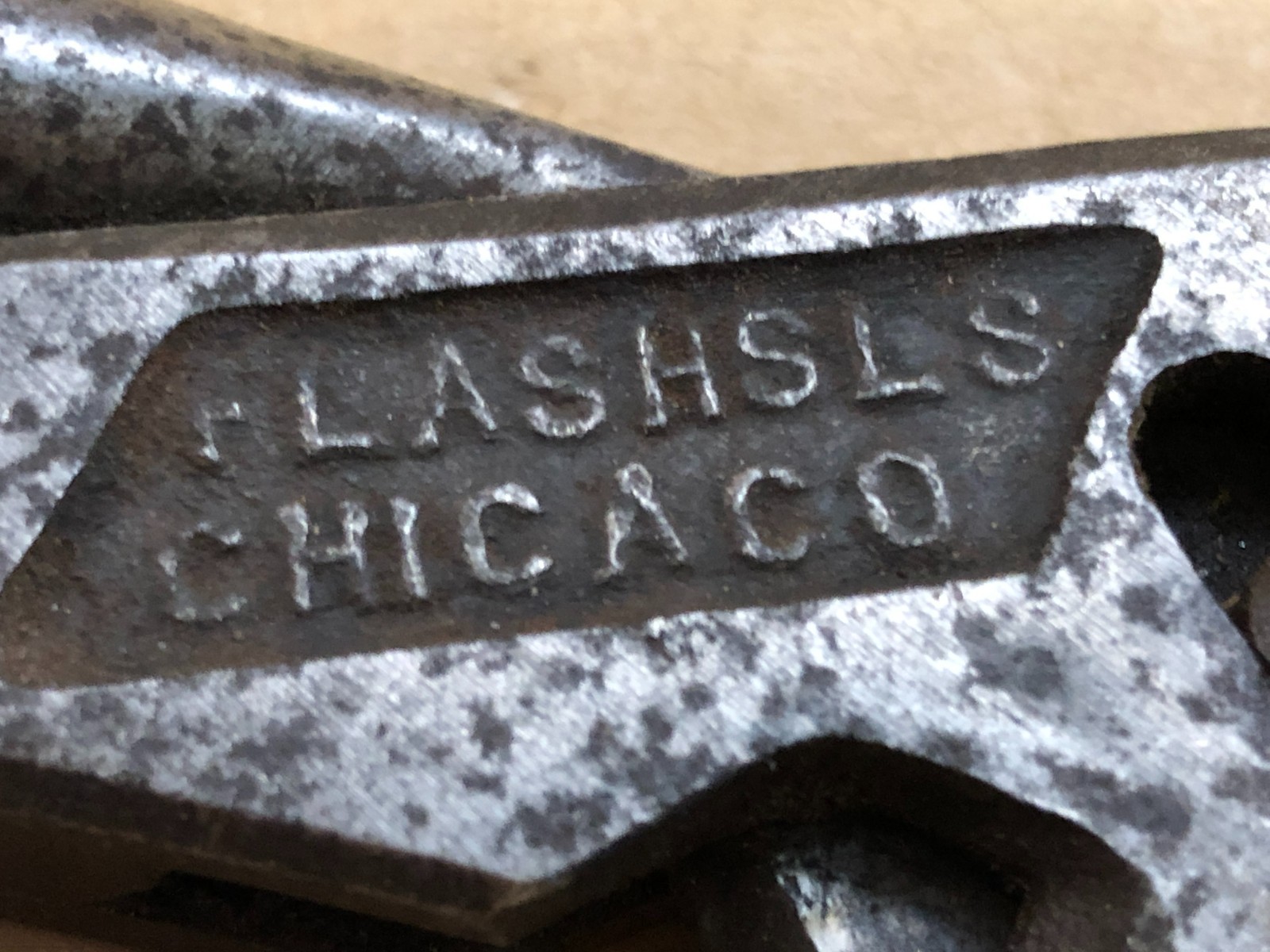 Vintage Eiffel-Flash Plierench Pat 5-2-1916 Chicago USA Adj. Pliers Wrench (A)