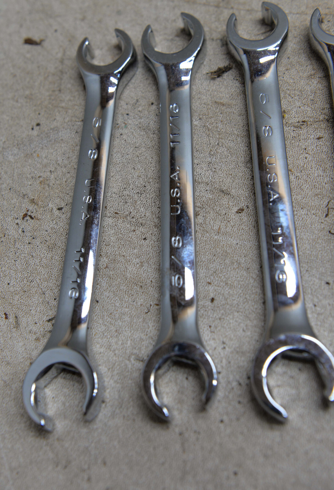 5 USA quality military contract 5/8 11/16 flair nut wrench collectible tool lot