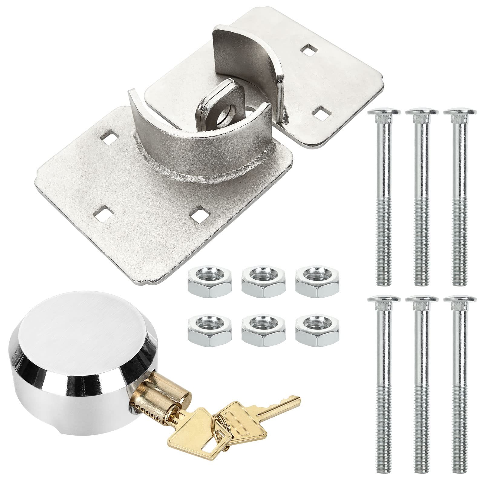 Hidden Shackle Padlock Keyed Alike Heavy Duty Steel 2 Keys For Vans Gates Traile