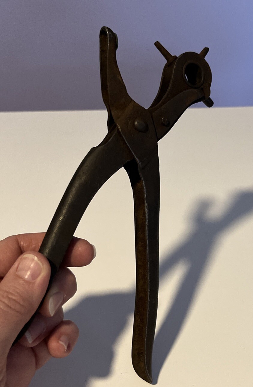 Vintage Leather Hole Punch Hand Tool 4 Multi Sizes Revolving Decor Misaligned