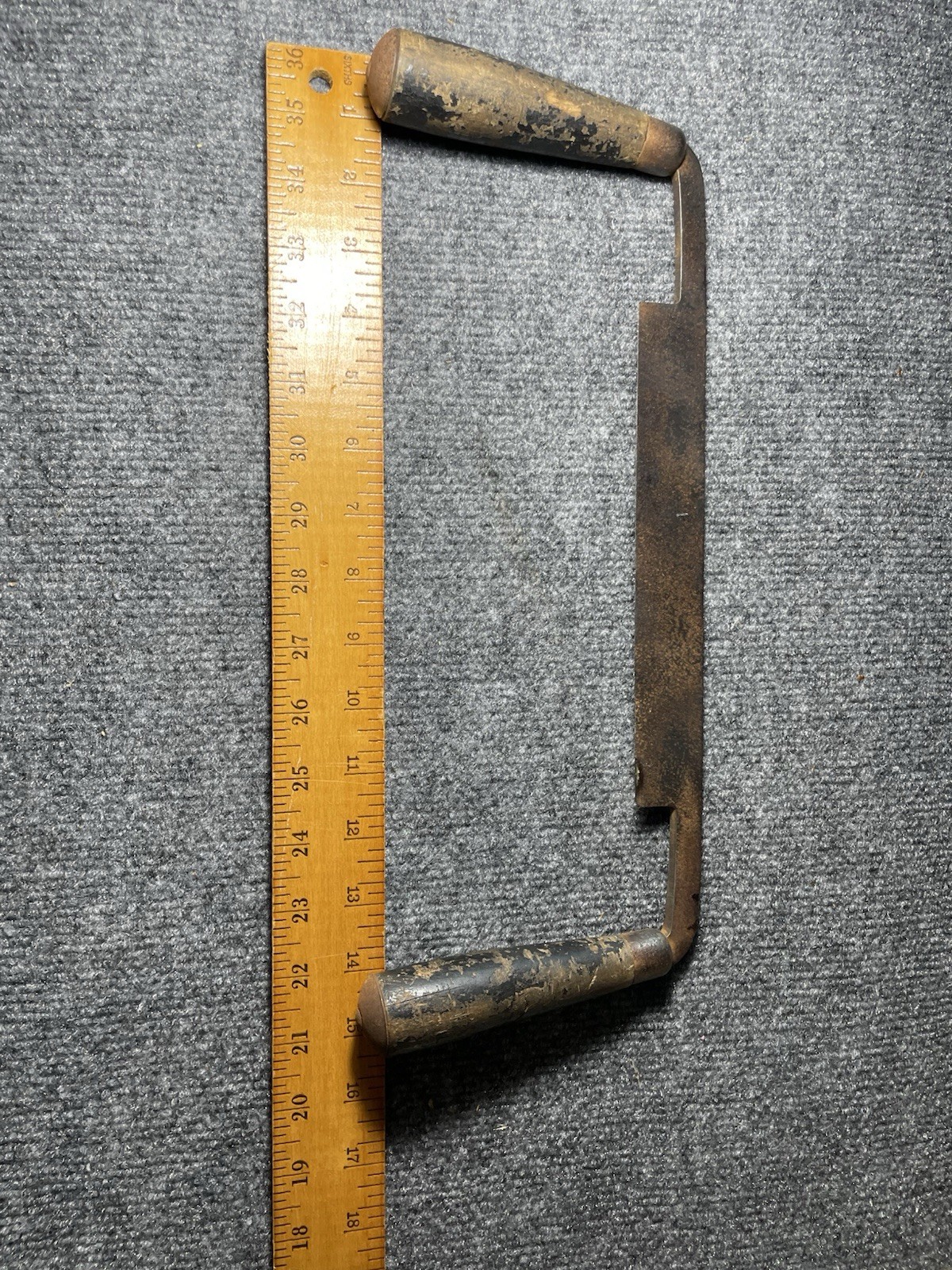 VTG FULTON 8″ Blade Draw knife Drawknife Wood Handles, Patina On Metal & Wood