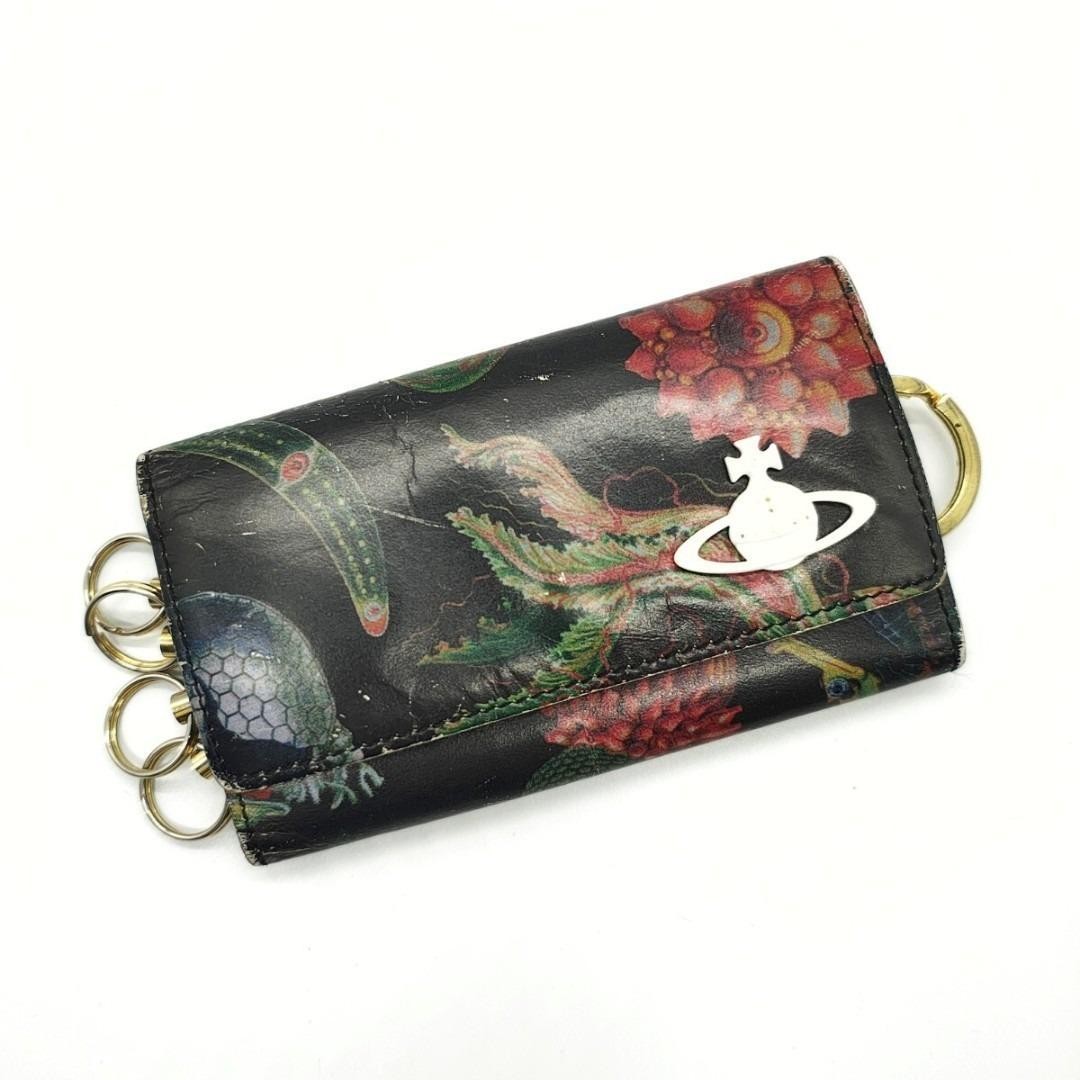 Vivienne Westwood Key Case Floral Black Compact Used Authentic