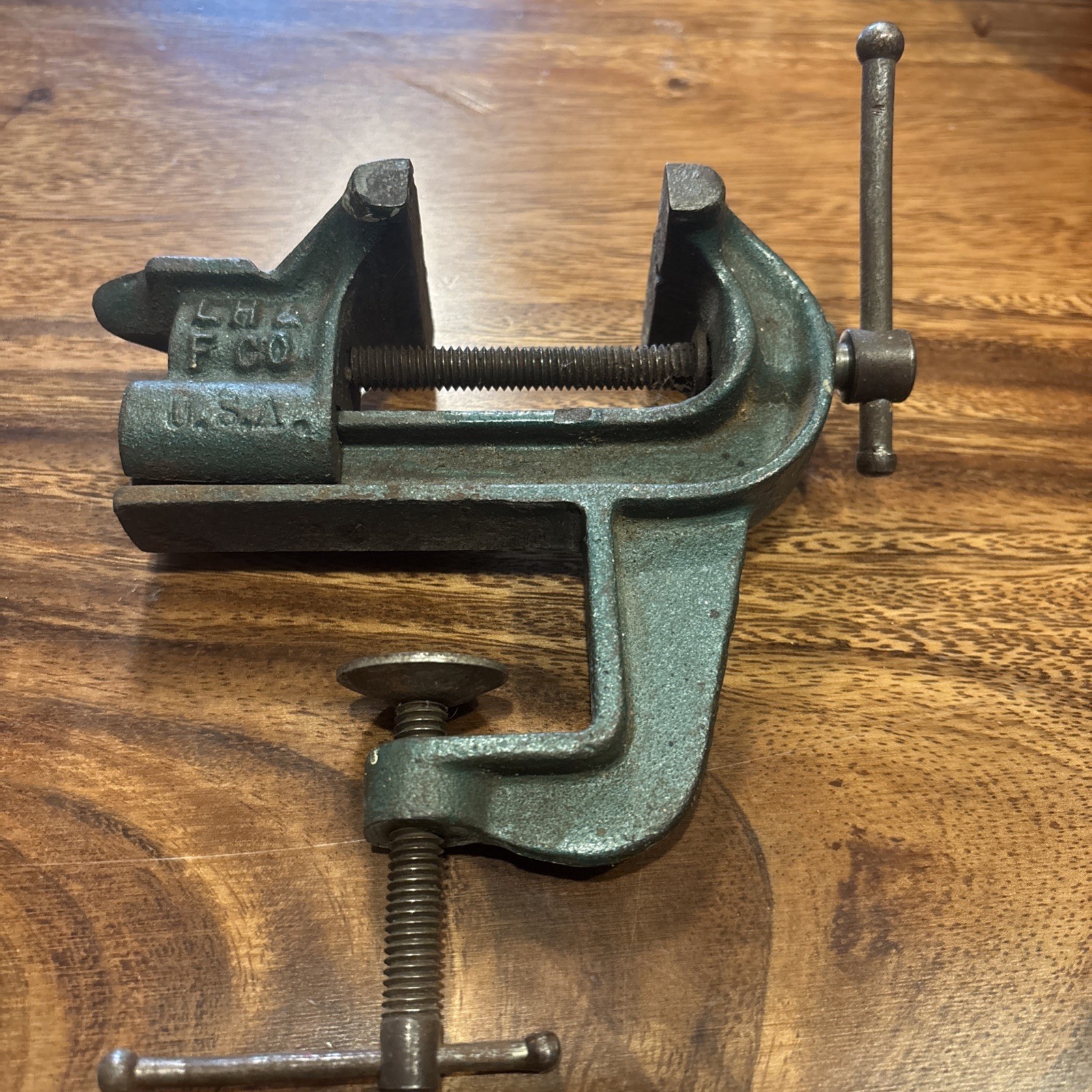 Vintage LH & F Co Vice Clamp No 1 Littestown Hardware Jeweler Custom Table Mount
