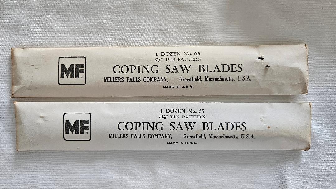 Vintage STANLEY Coping Saw – # 15-106, Plus 2 Packs Vintage Millers Falls Blades