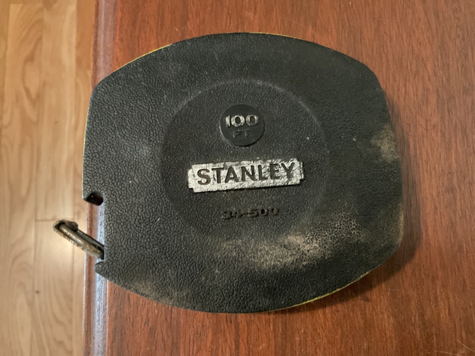 Vintage Stanley 100 FT. 34-500 Tape Measure Hard Plastic Black Case