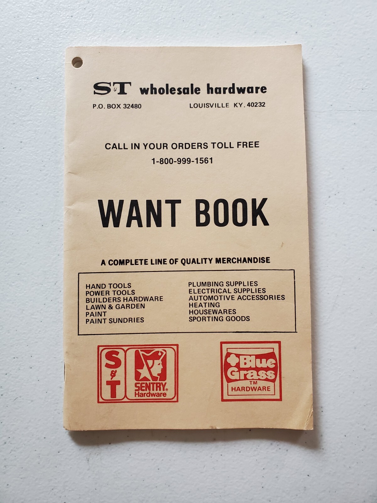 S & T Wholesale Hardware Louisville KY Want Book Stratton & Tersteege Belknap