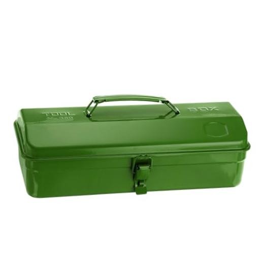 Tool Box 14.2″ Portable Steel Tool Box Hip Roof Style with 14.2 inch Green