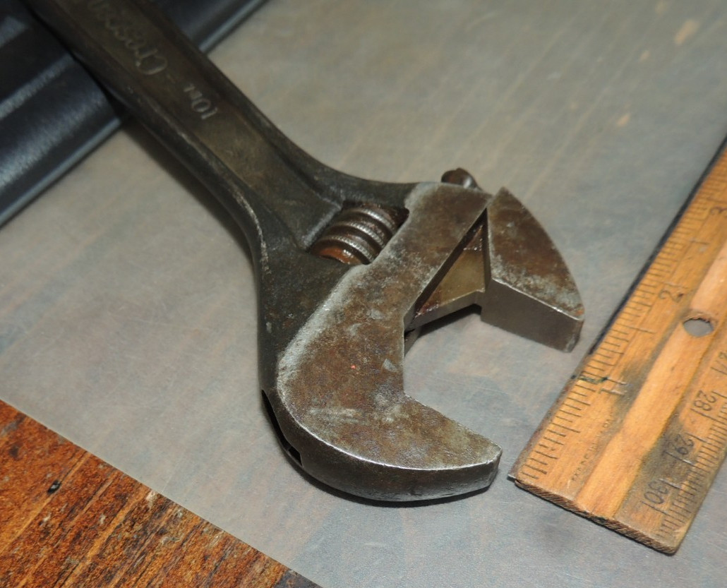 Vintage 10″ Crescent Crestoloy INDUSTRIAL Black Oxide FINISH Adjustable Wrench