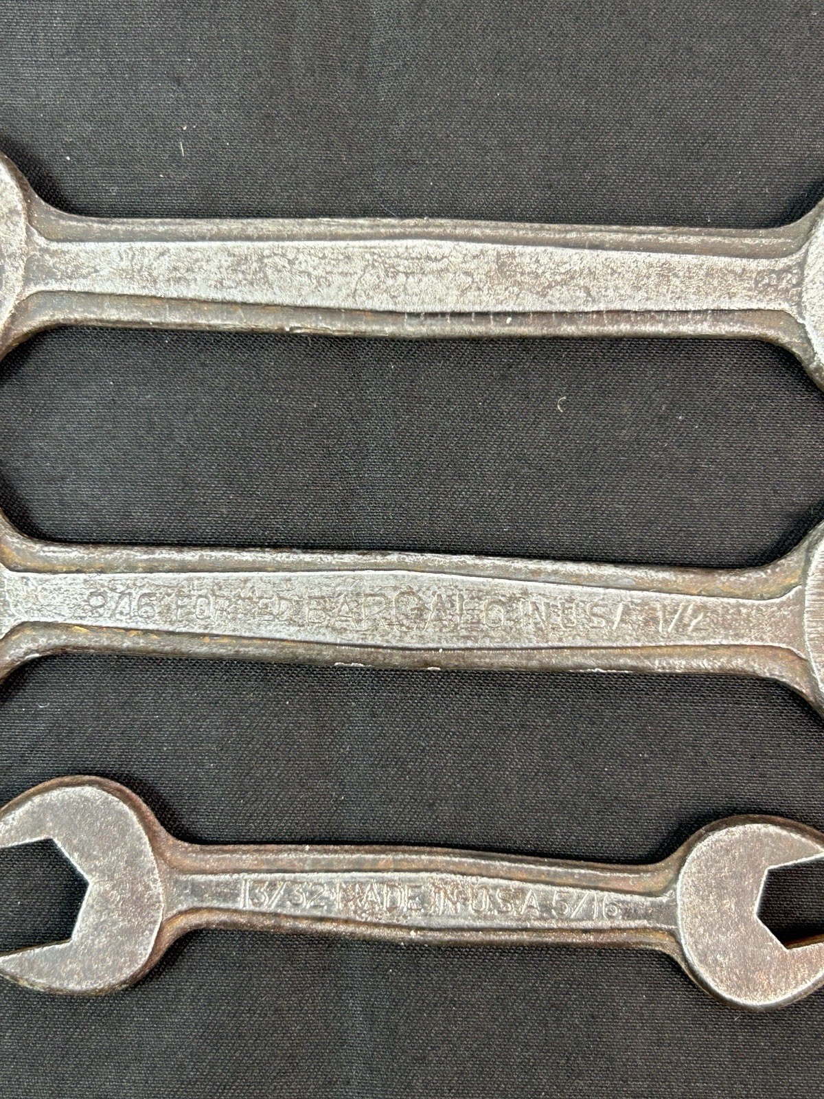 3 Vintage Barcalo Forged In USA Open End Wrenches 9/16″ – 1/2″ & 13/32″ – 5/16″