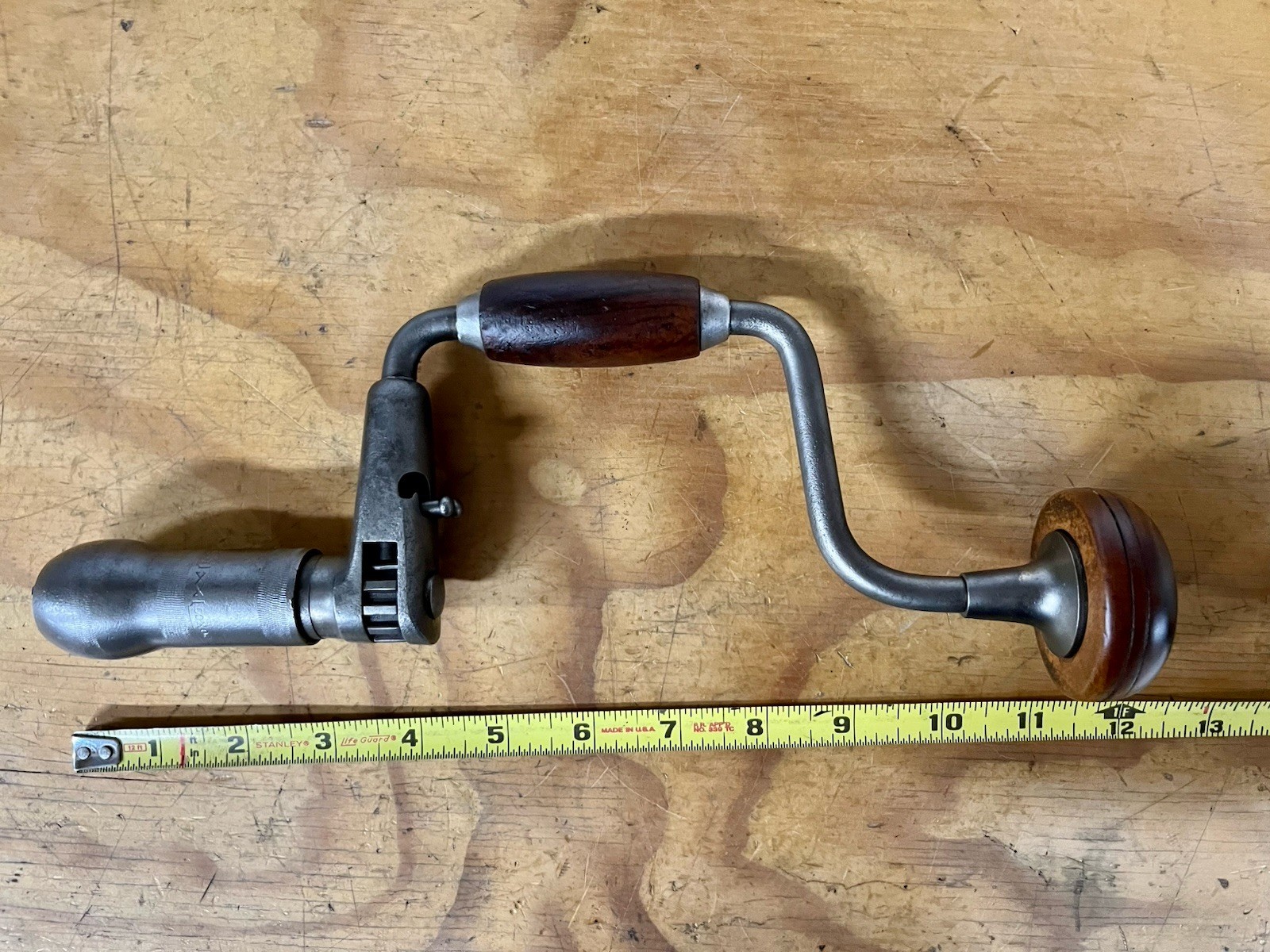 Vintage Rare PS&W Bit Brace With Shifters Petite 6” Sweep Hand Drill Nice!
