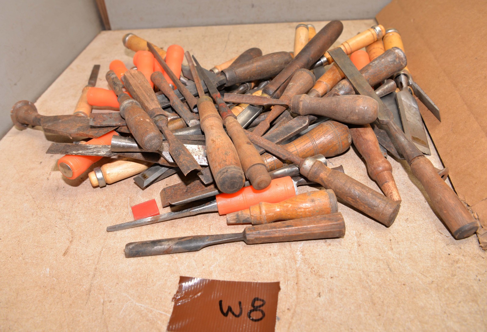 60 vintage wood carving chisels collectible woodworking huge tool lot W8