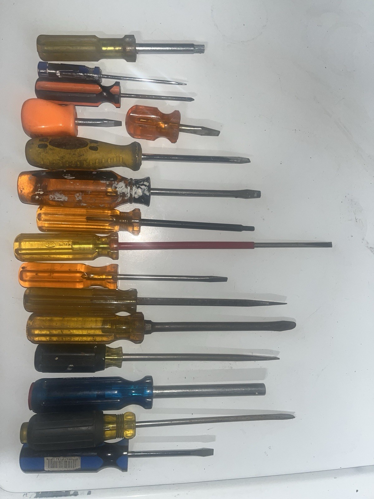 Vintage Screwdriver Lot Of 16 Mixed Stanley USA, Rosco, Fuller, Amalite, + More