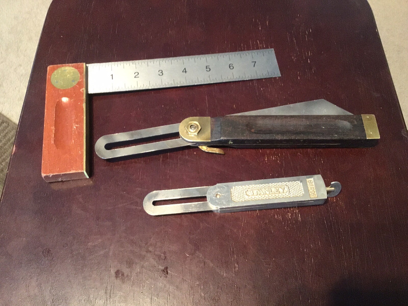 Stanley Bevel Square Pat 3-16-97 Stanley No18:T-Square & Johnson No 480:Brass 8″