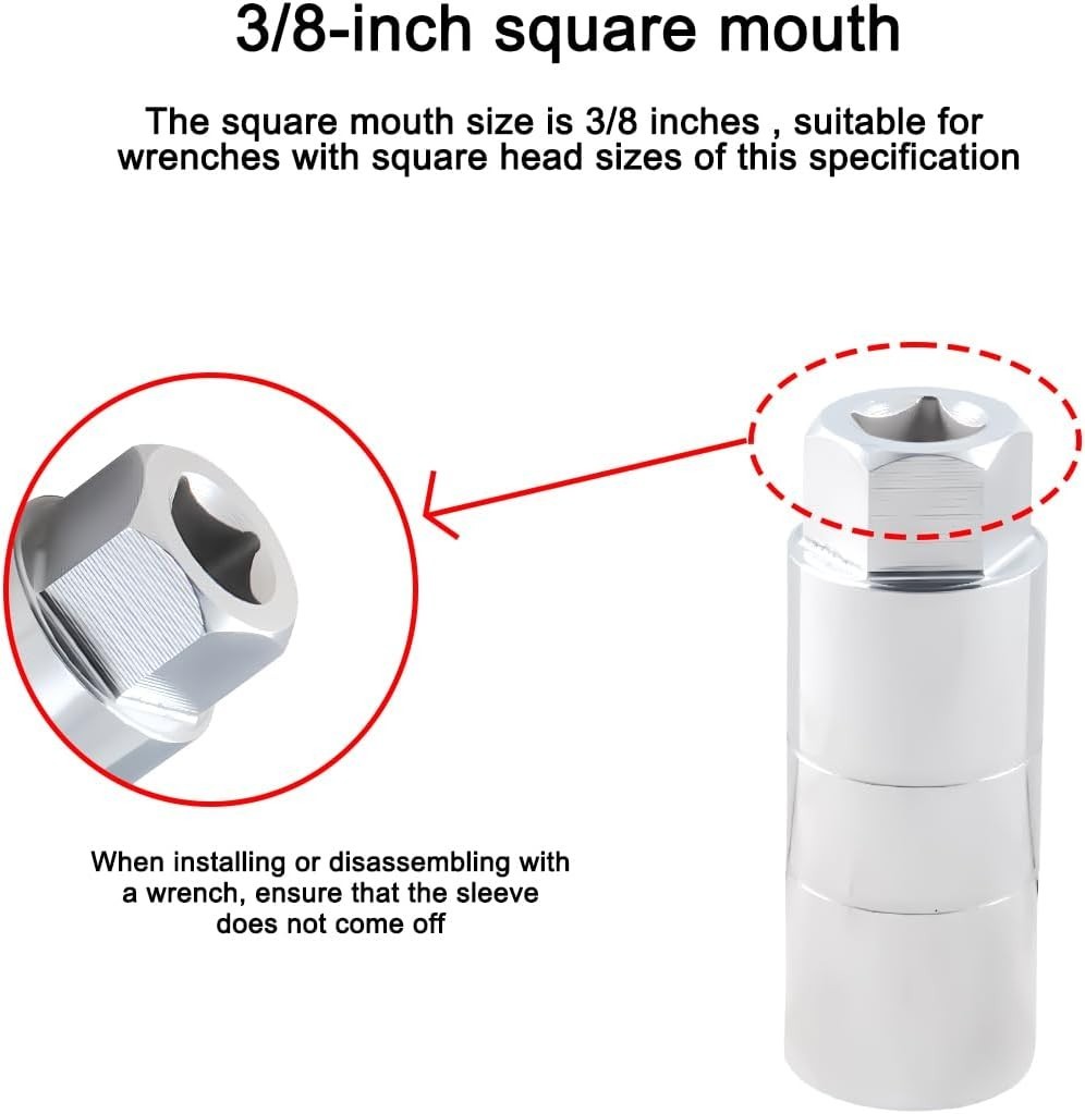 Automotive 6 Point Oil Pressure Sensor Socket – Durable Alloy Steel, 2.95 Inches