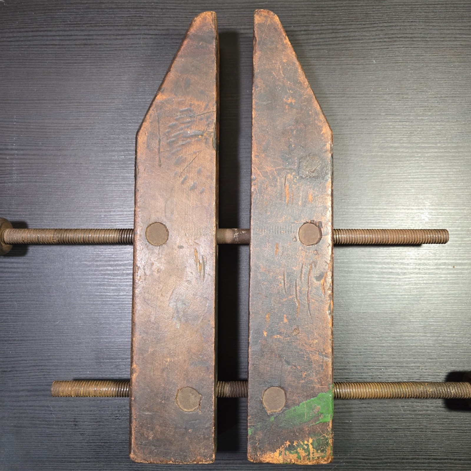 Jorgensen Adjustable Clamp Co. Wood Hand Screw Clamp Lot 12″ No.2 & 16″ No.4 USA