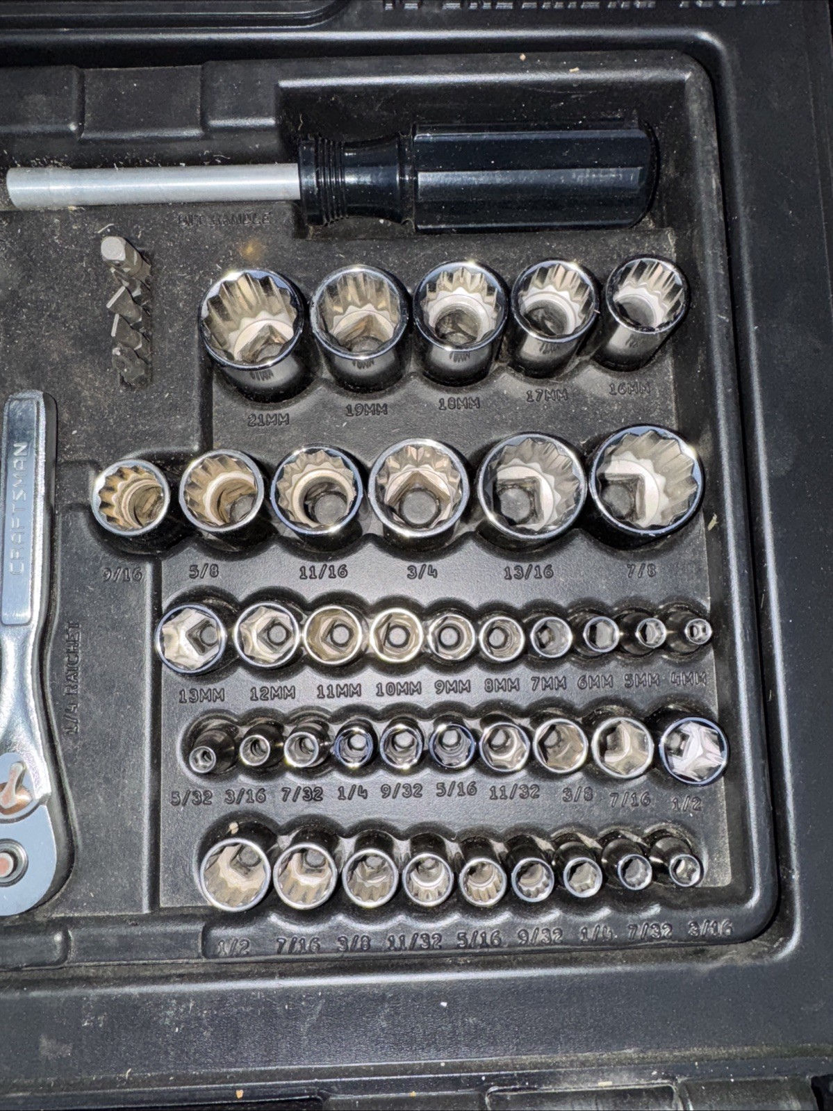 Rare Sears Craftsman USA 120pc Mechanics Tool Set Socket Ratchet 33820 Light Use