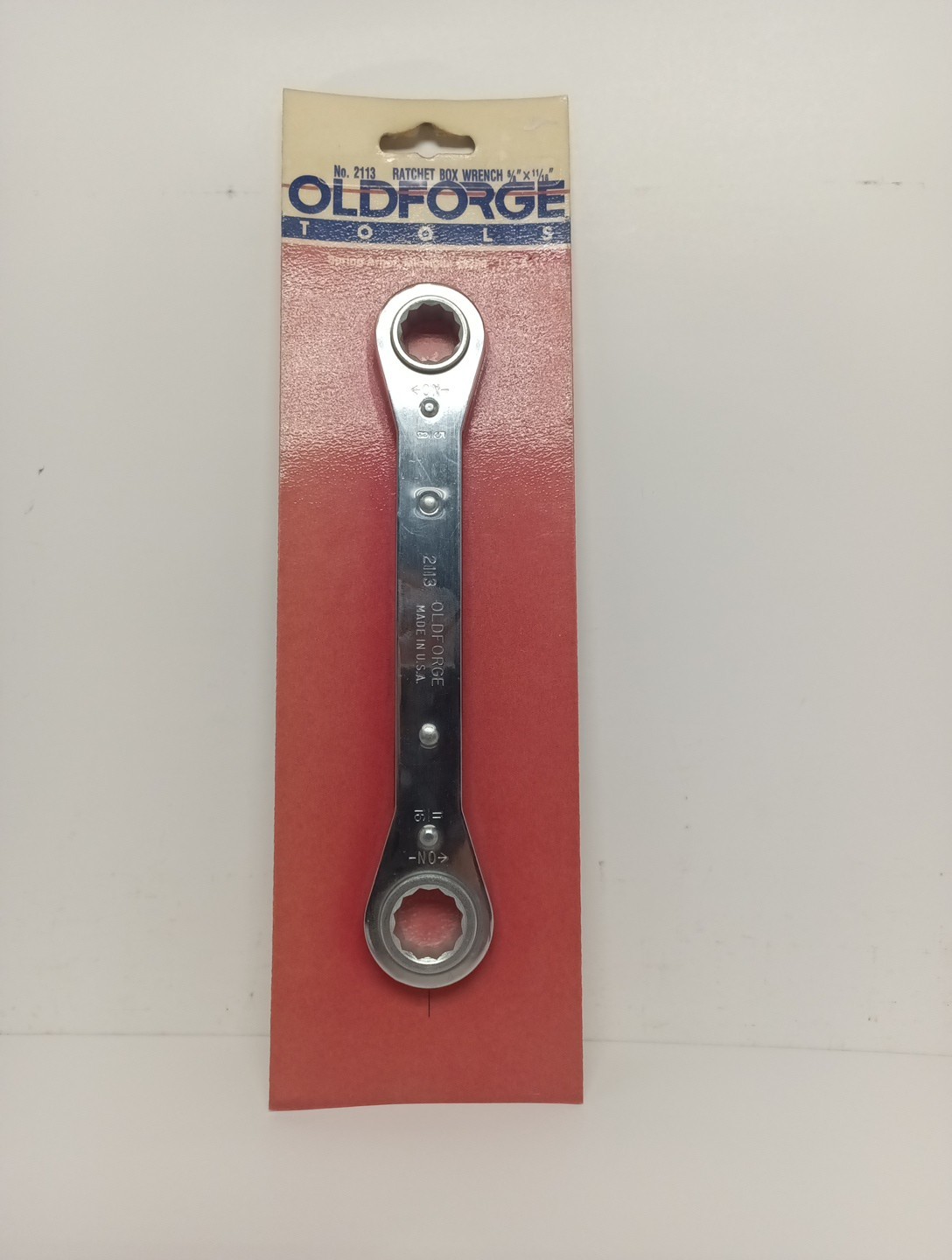 NOS Old Forge Tools Ratchet Box Wrench 5/8″ ×11/16″ No .2113 Spring Arbor USA
