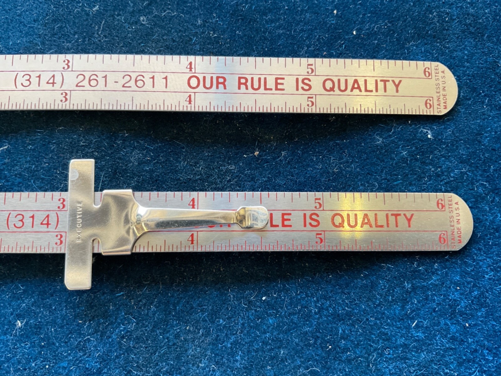 Vintage SET OF 2 Executive Machinist 1/2 x 6″ Rule, 16th/32nd Advertising 🇺🇸