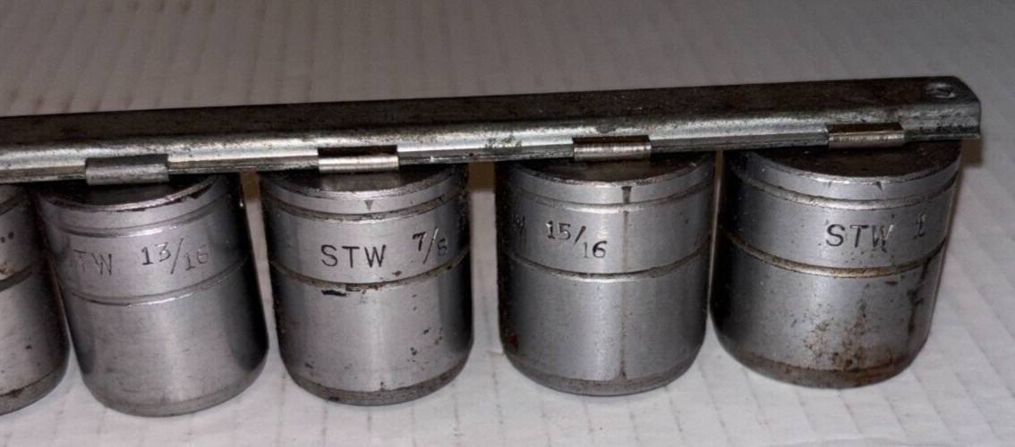 Vintage, STW / Stevens Walden, 8 Piece, 1/2 Inch Drive, 12 Point Socket Set
