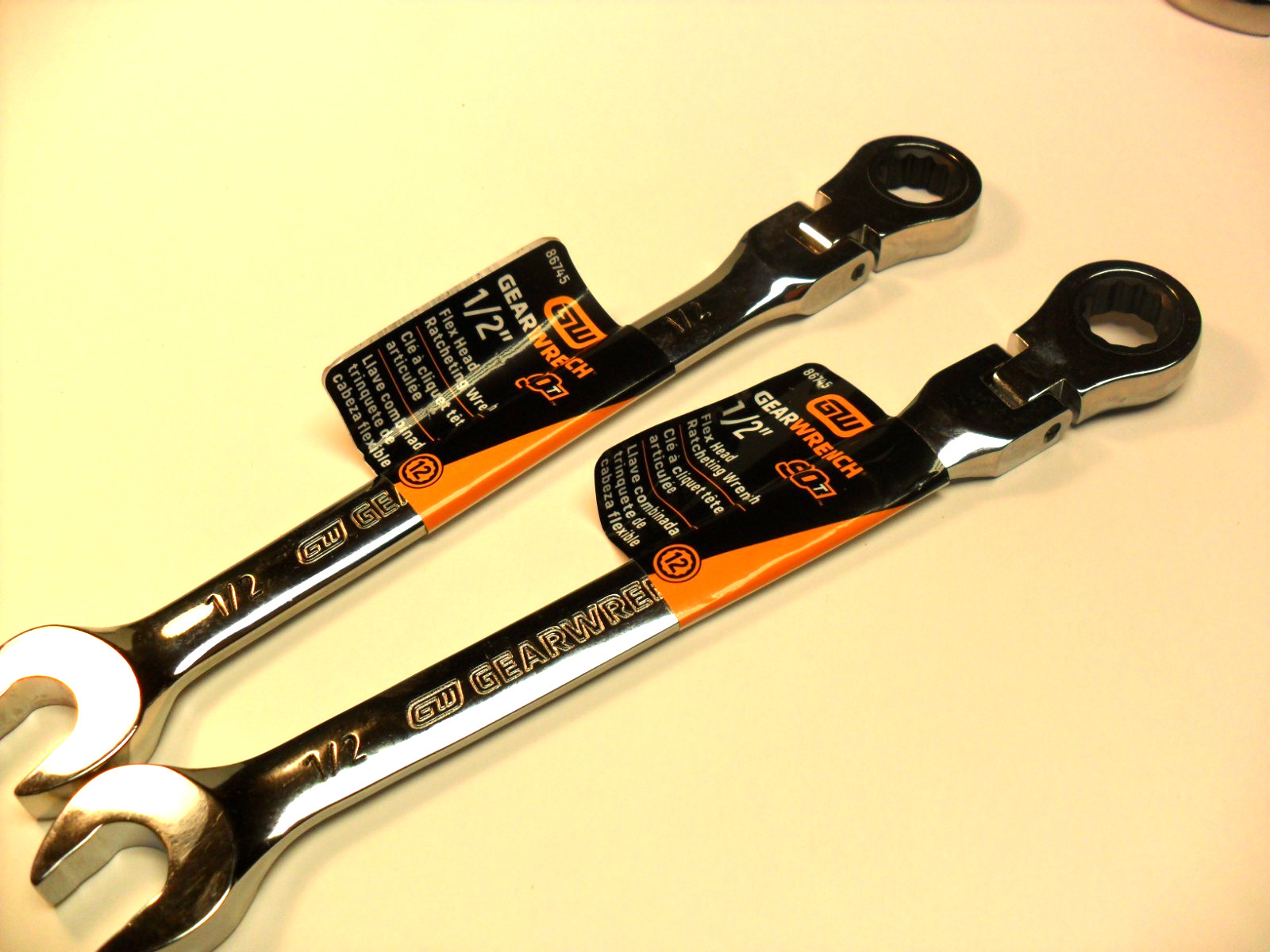 QTY 2 – GEARWRENCH 86745 1/2″ 12 Point Flex Head Ratcheting Combination Wrench