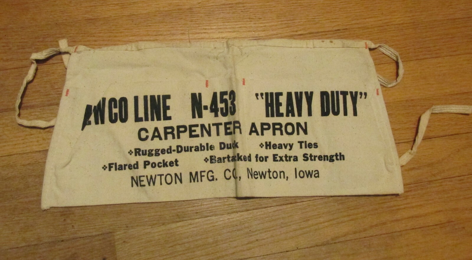 Carpenters Canvas Apron, 3 pocket vintage Newco Line Newton Iowa NOS