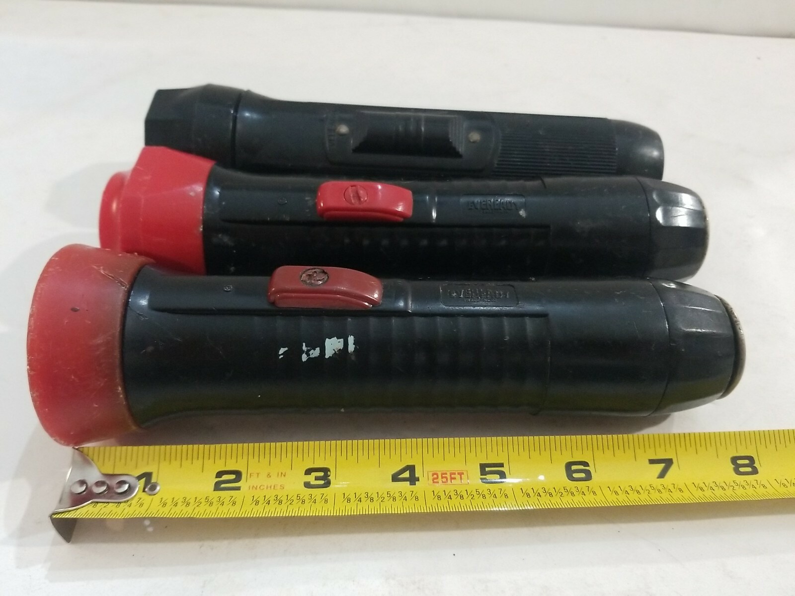 Eveready Flashlight lot of 3, 1 work 2 Parts or Repair Vintage old 1950’s 1960’s