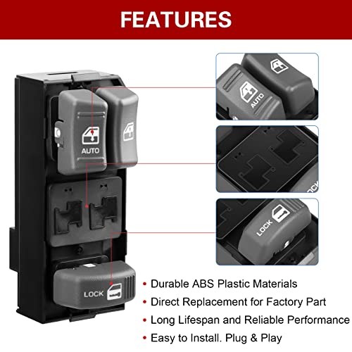 Master Power Window Switch – Compatible with 1995-2000 Chevy Tahoe & Yukon,
