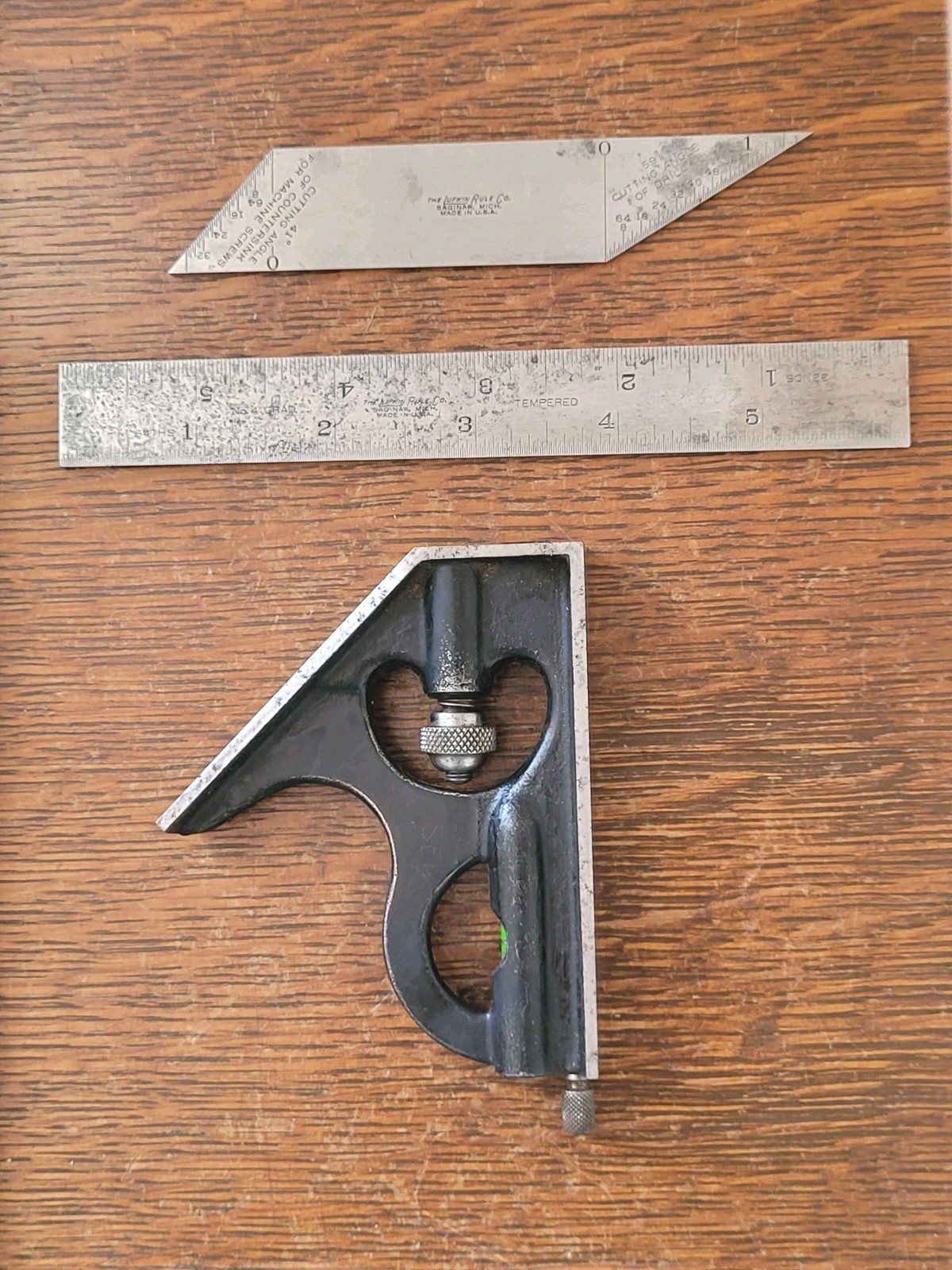 Vintage Lufkin Rule Combination Square w/6″ Rule & Angle Blade USA
