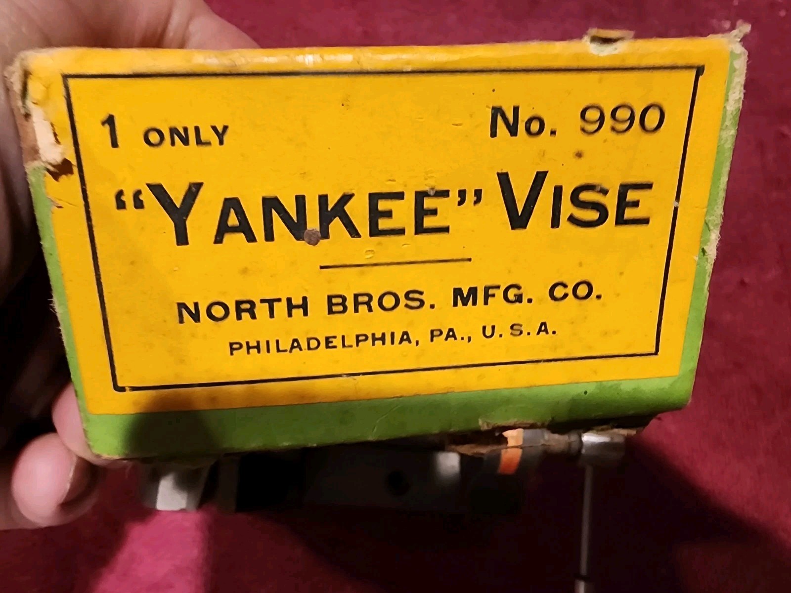 North Bros. Yankee No.990 Machinist Vise 2.5″ Jaws, Original Box.