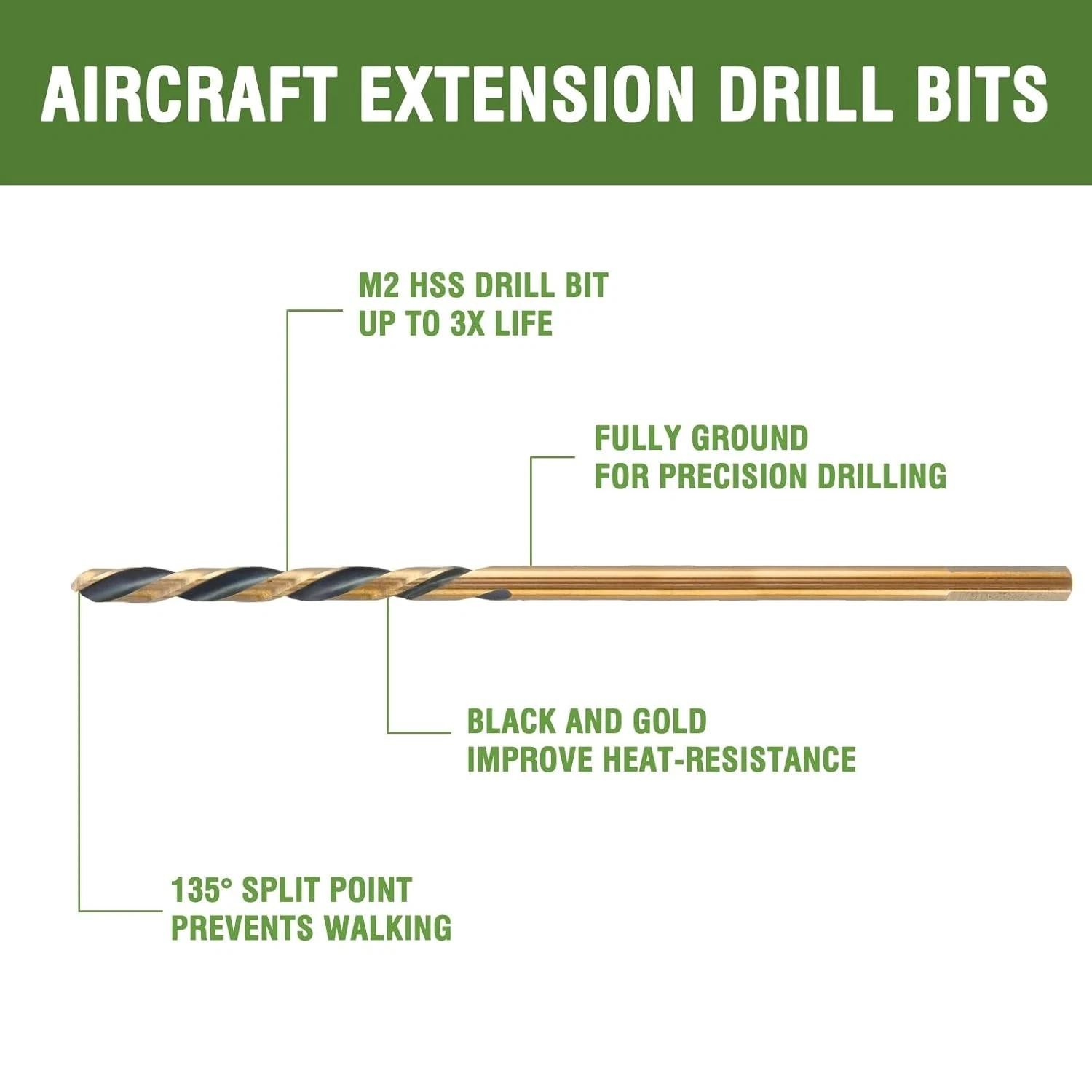 5/64" X 6" Extra Long Drill Bit (6 Pack), Aircraft Extension Drill Bit