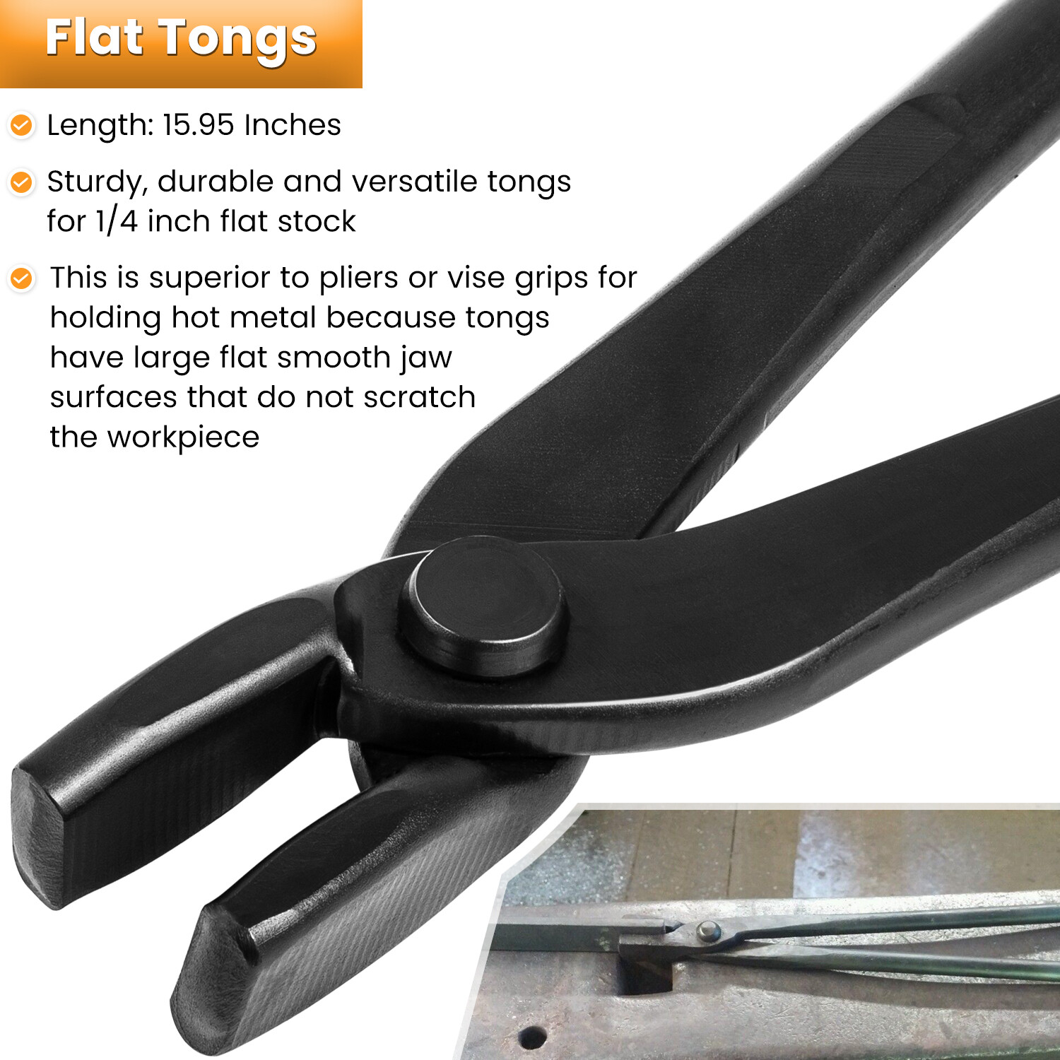 Knife Making Tongs Set Blacksmith Bladesmith Knife Tong Anvil Vise Forge 4pcs